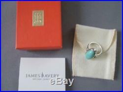 James Avery Classic Oval Turquoise Sterling Silver Ring Size 8.5 Retired