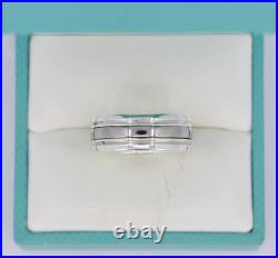 James Avery Classic Smooth Titanium and Sterling Silver Wedding Band Size 6