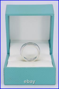 James Avery Classic Smooth Titanium and Sterling Silver Wedding Band Size 6