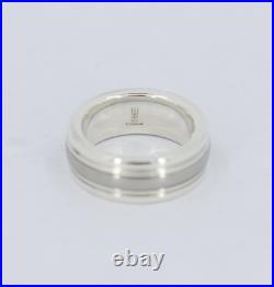 James Avery Classic Smooth Titanium and Sterling Silver Wedding Band Size 6