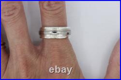 James Avery Classic Smooth Titanium and Sterling Silver Wedding Band Size 6