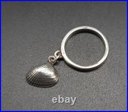 James Avery Cockle Shell Charm Ring Sterling Silver Size 2.5 Used