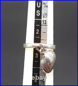 James Avery Cockle Shell Charm Ring Sterling Silver Size 2.5 Used