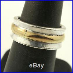 James Avery Concave Band Ring Size 6.5 Retired 14k Gold Sterling Silver 585 925