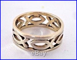 James Avery Continuous Ichthus Band Ring 14k Yellow Gold Size 10