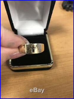 James Avery Cross Cut Out Crosslet 14k Yellow Gold Ring Band sz 9