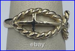 James Avery Cross Twisted Icthus Fish Ring in 14k Gold Size 4.75