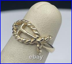 James Avery Cross Twisted Icthus Fish Ring in 14k Gold Size 4.75