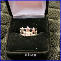James Avery Crown Ring Retired Size 7 withRound Diamond J4377