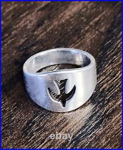 James Avery Descending Wide Band Dove Ring Size 7 Fits 6.5 Neat, Vintage Piece
