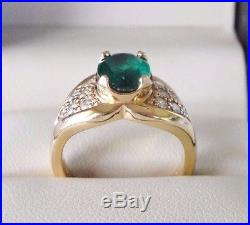 James Avery Diamond and Emerald Ring 18K Yellow Gold Size 6 1/2