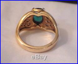 James Avery Diamond and Emerald Ring 18K Yellow Gold Size 6 1/2