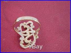 James Avery Double Heart Scroll Ring 14k Gold Size 6 1/2