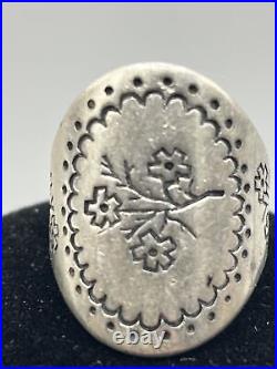 James Avery Embroidery Flowers Ring Size 5 1/2- 6 Silver Great Con. Retired Rear