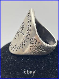 James Avery Embroidery Flowers Ring Size 6 Silver Great Condition Retired? Rear