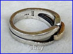 James Avery Enduring Bond Ring Sz 6.75 Sterling Silver/14K Gold 7.53g