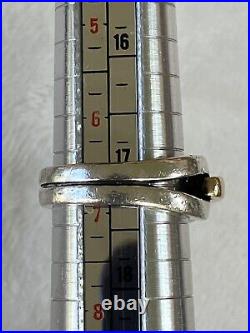 James Avery Enduring Bond Ring Sz 6.75 Sterling Silver/14K Gold 7.53g