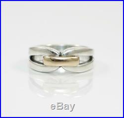 James Avery Enduring Bond Sterling Silver 14K Yellow Gold Band Ring Size 6