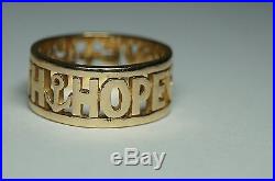 James Avery Faith, Hope, and Love Ring 14k Yellow Gold Size 7.5