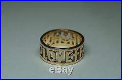 James Avery Faith, Hope, and Love Ring 14k Yellow Gold Size 7.5