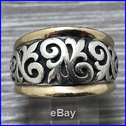 James Avery Fleur De Lis Ring RG-1380 Sz 7 1/2 14K Gold Sterling Silver. 585