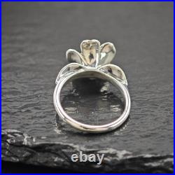James Avery Floral 18K Gold Accent Sterling Silver Ring Sz 8 1/2