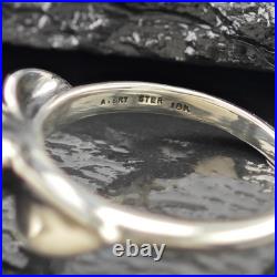 James Avery Floral 18K Gold Accent Sterling Silver Ring Sz 8 1/2