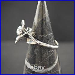 James Avery Floral 18K Gold Accent Sterling Silver Ring Sz 8 1/2