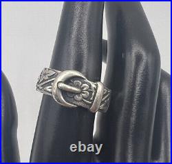 James Avery Floral Buckle Ring 925 Sterling Silver Retired Size 7.75