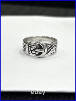 James Avery Floral Buckle Ring Sterling Sz 9