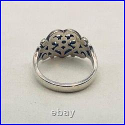 James Avery Flower Heart Ring Retired Valentine Size 7 1/2 Sterling Silver 925