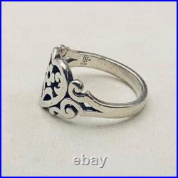 James Avery Flower Heart Ring Retired Valentine Size 7 1/2 Sterling Silver 925