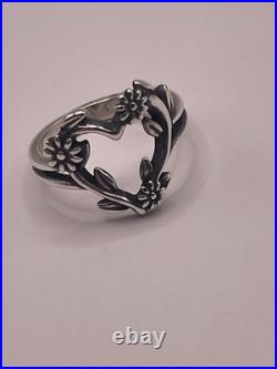 James Avery Flower Vine Heart Ring Size 5.5
