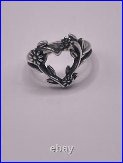 James Avery Flower Vine Heart Ring Size 5.5