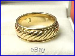 James Avery Fluted Ring Band 14K Yellow Gold Size 8