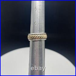 James Avery Fluted Ring Band Size 7.25 in Sterling Silver and 14k Gold