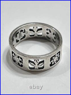 James Avery Four Seasons Band Ring Sterling Silver Rare LARGE SIZE 9 Retired
