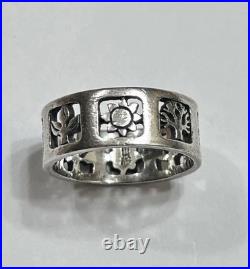 James Avery Four Seasons Band Ring Sterling Silver Rare LARGE SIZE 9 Retired