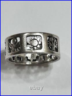 James Avery Four Seasons Band Ring Sterling Silver Rare LARGE SIZE 9 Retired