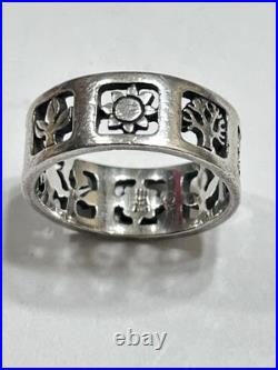 James Avery Four Seasons Band Ring Sterling Silver Rare LARGE SIZE 9 Retired