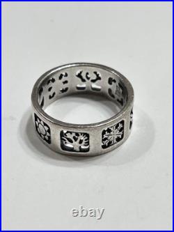 James Avery Four Seasons Band Ring Sterling Silver Rare LARGE SIZE 9 Retired