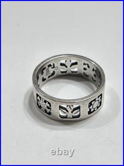 James Avery Four Seasons Band Ring Sterling Silver Rare LARGE SIZE 9 Retired
