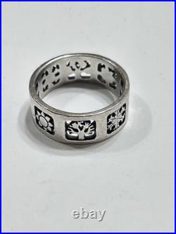 James Avery Four Seasons Band Ring Sterling Silver Rare LARGE SIZE 9 Retired