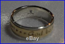 James Avery GOD BE WITH US Sterling Silver and 14k Gold Band Ring Size 10 1/2