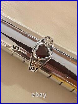 James Avery Garnet Heart Ring, size 6, 14K Gold/Silver