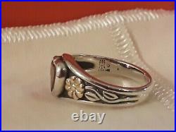 James Avery Garnet Heart Ring, size 6, 14K Gold/Silver