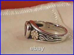 James Avery Garnet Heart Ring, size 6, 14K Gold/Silver