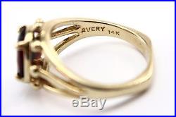 James Avery Garnet Ring 14k Yellow Gold Rare Retired 4.4 Grams Size 5.75