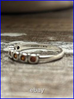 James Avery Garnet Stackable Ring Sterling Silver 925 Bezel Setting Round