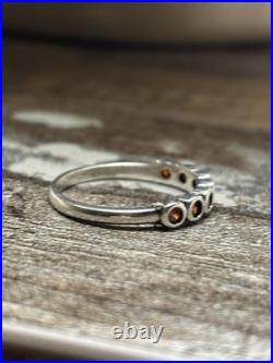 James Avery Garnet Stackable Ring Sterling Silver 925 Bezel Setting Round